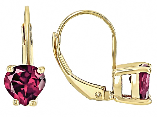 1.58ctw Rhodolite 18k Yellow Gold Over Sterling Silver Earrings