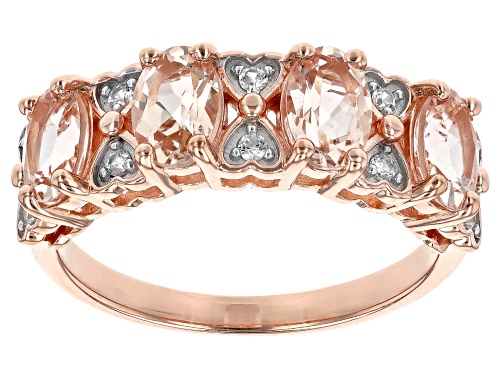 1.30ctw Morganite With 0.11ctw White Zircon 18k Rose Gold Over Sterling Silver Ring - Size 9