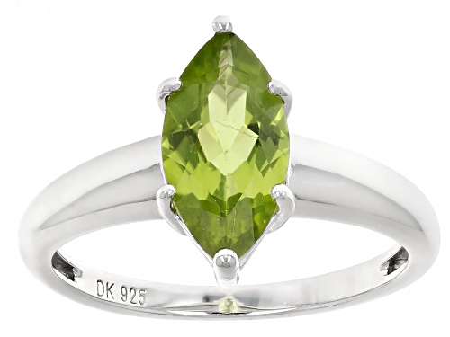 1.70ct Peridot Rhodium Over Sterling Silver Ring - Size 10