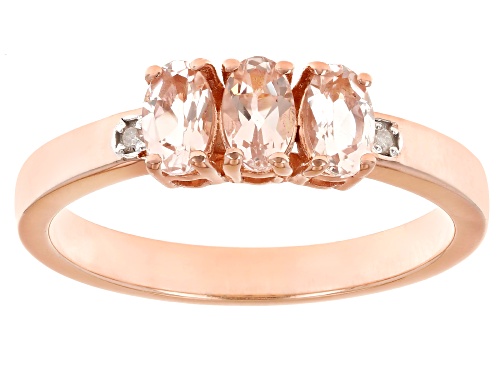 0.46ctw Peach Morganite With 0.01ctw White Diamond 18k Rose Gold Over Sterling Silver Ring - Size 10