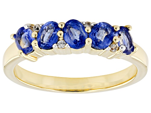 1.06ctw Blue Kyanite With 0.03ctw White Zircon 18k Yellow Gold Over Sterling Silver Ring - Size 6
