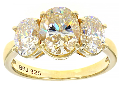 Photo of 4.91ctw Oval Strontium Titanate 18K Yellow Gold Over Silver Ring - Size 9