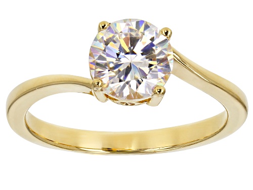 1.75ct Strontium Titanate and .02ctw White Zircon 18K Yellow Gold Over Silver Ring - Size 11