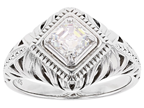 .70ct Asscher Cut Strontium Titanate Rhodium Over Silver Ring - Size 9