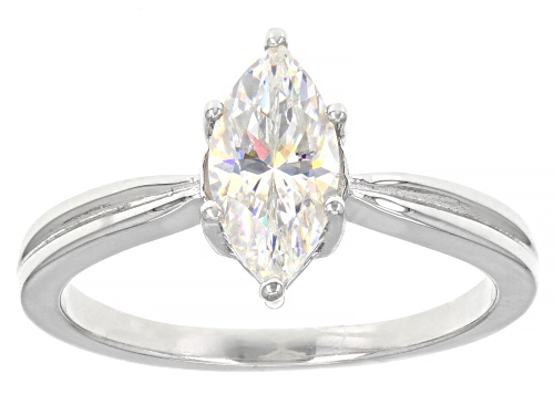 1.25ct Marquise Strontium Titanate Rhodium Over Silver Solitaire Ring - Size 9
