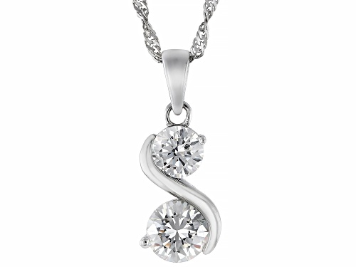 2.15ctw Strontium Titanate Rhodium Over Silver Pendant & 18 Inch Singapore Chain