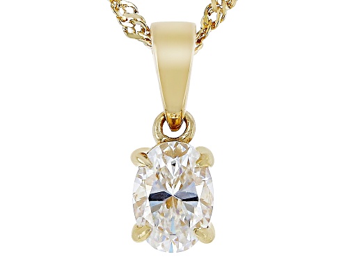 Photo of .95ct Oval Strontium Titanate 18K Gold Over Silver Pendant & 18 Inch Singapore Chain