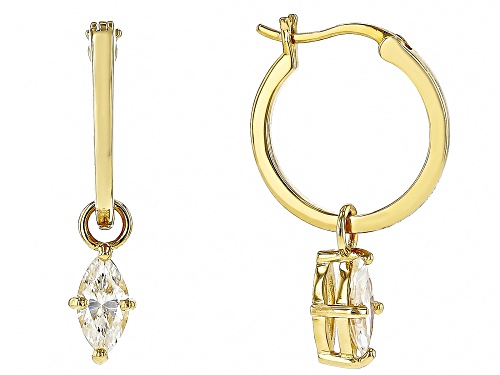 1.60ctw Marquise Strontium Titanate 18K Yellow Gold Over Silver Earrings