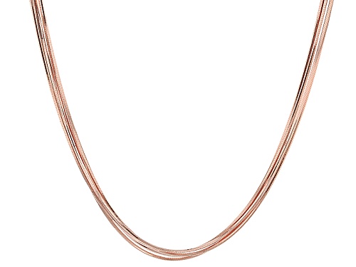 18k Rose Gold Over Sterling Silver .5mm Snake Link 18 Inch Plus 2 Inch Extender Chain Necklace - Size 18