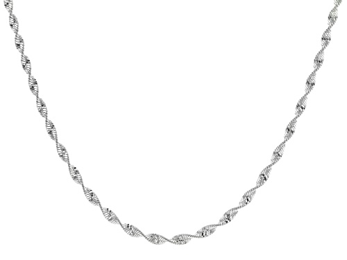 Sterling Silver 2.2 MM Spiral Herringbone Chain Necklace 20 Inch - Size 20