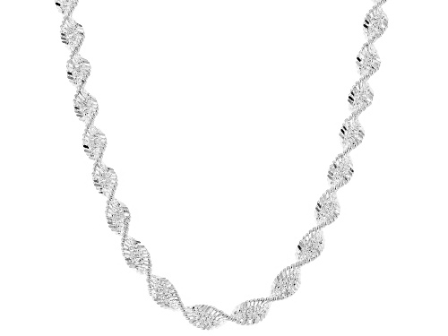 Sterling Silver 5MM Spiral Herringbone Chain Necklace 24 Inch - Size 24