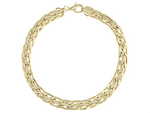 Designer Curb Link 18K Yellow Gold Over Sterling Silver Bracelet 8 Inch - Size 8
