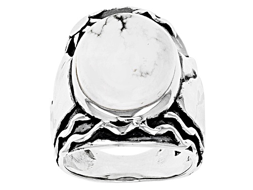 Southwest Style By Jtv™ 18x13mm Oval Magnesite Solitaire Sterling Silver Mountain Landscape Ring - Size 7