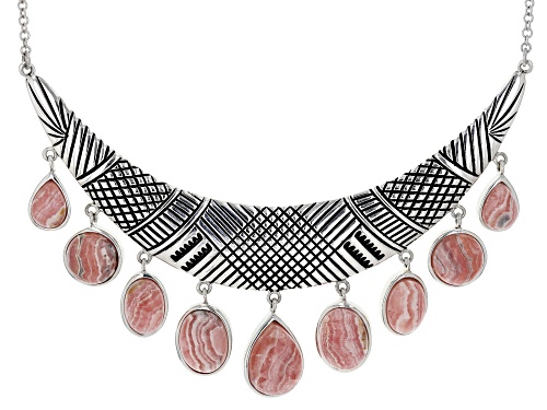 Southwest Style by JTV™ round, oval and pear shape rhodochrosite sterling silver necklace - Size 18