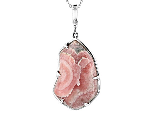 Southwest Style By JTV™ 35.5x23.0mm Free Form Rhodochrosite Sterling Silver Enhancer With Chain