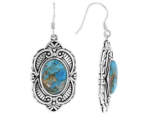 Photo of Southwest Style By JTV™ Blended Turquoise And Abalone Shell Rhodium Over Silver Earrings