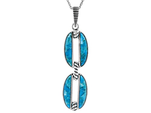 Southwest Style By JTV™ Turquoise Rhodium Over Silver Enhancer With Chain
