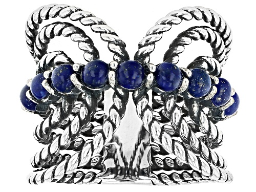 Southwest Style By JTV™ Lapis Lazuli Rhodium Over Silver Ring - Size 8