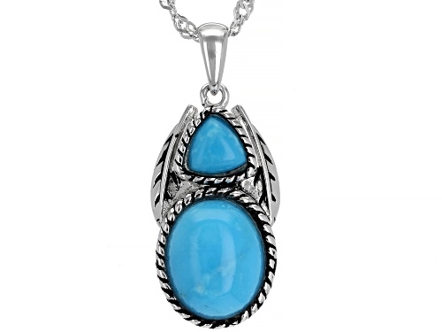 Photo of Southwest Style By JTV™ Sleeping Beauty Turquoise Rhodium Over Silver Pendant With 18" Chain