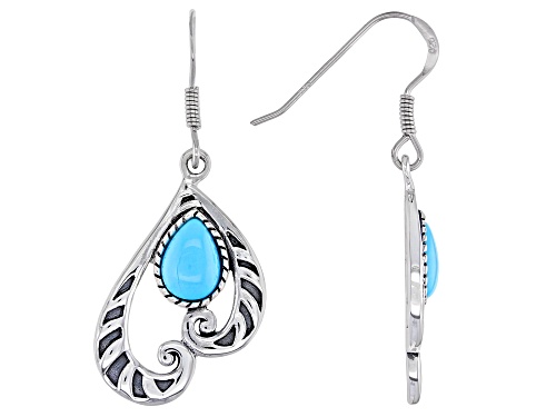 Photo of Southwest Style By JTV™ Pear Shape Sleeping Beauty Turquoise Rhodium Over Silver Earrings