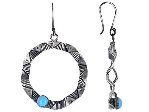 Photo of Southwest Style By JTV™ Sleeping Beauty Turquoise Rhodium Over Silver Southwestern Print Earrings