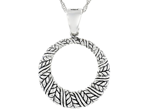 Photo of Southwest Style By JTV™ Round Rhodium Over Sterling Silver Oxidized Enhancer with 18" Chain