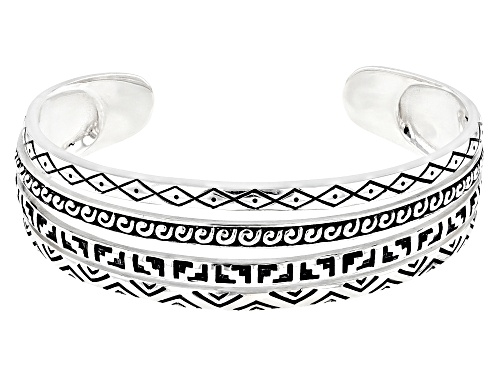 Southwest Style By JTV™ Rhodium Over Silver Southwestern Cuff Bracelet - Size 7.5