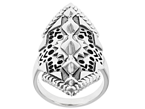 Southwest Style By JTV™ Rhodium over Sterling Silver Statement Ring - Size 7