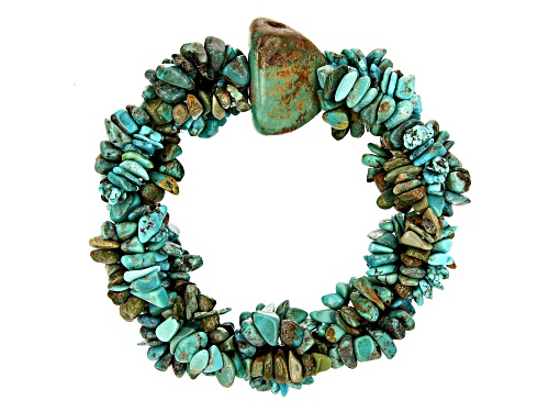 Southwest Style By JTV™ Turquoise Nugget, Chips, and Beaded Statement Bracelet - Size 7