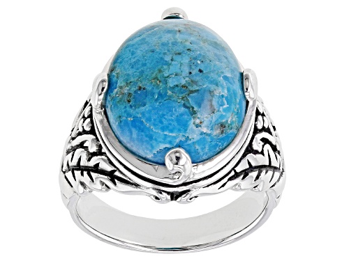 Photo of Southwest Style By JTV™ Turquoise Rhodium Over Sterling Silver Ring - Size 7