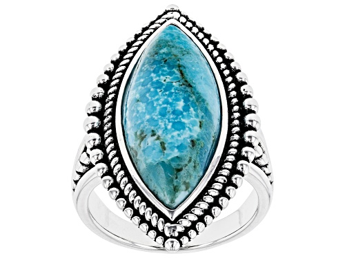 Photo of Southwest Style By JTV™ Marquise Blue Composite Turquoise Sterling Silver Ring - Size 8