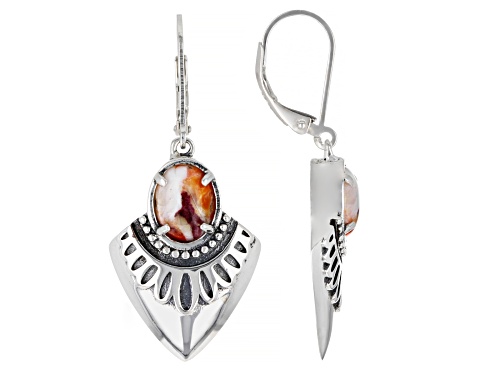 Photo of Southwest Style by JTV™ Orange Spiny Oyster Shell Rhodium Over Sterling Silver Earrings