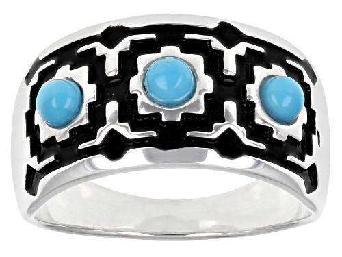 Photo of Southwest Style By JTV™ Round Sleeping Beauty Turquoise Sterling Silver Band Ring - Size 12