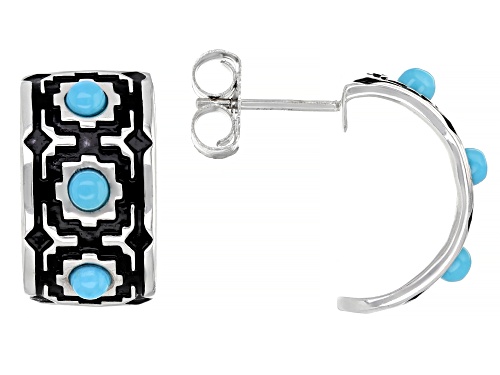 Photo of Southwest Style By JTV™ Round Sleeping Beauty Turquoise Sterling Silver Half Hoop Earrings