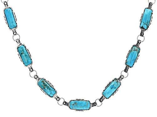 Southwest Style By JTV™ Rectangular Blue  Turquoise Sterling Silver Necklace - Size 20