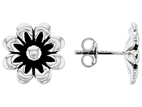 Southwest Style By JTV™ Rhodium Over Sterling Silver Flower Stud Earrings