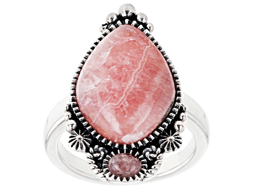 Southwest Style by JTV™ Pink Rhodochrosite Sterling Silver Ring - Size 12
