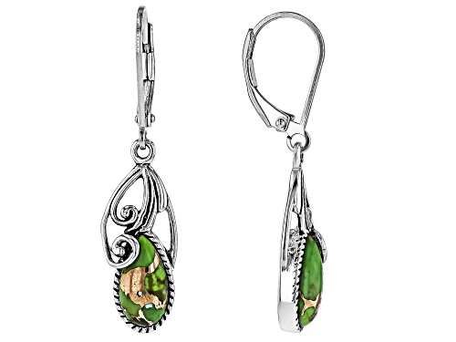 Southwest Style by JTV™ 10x5mm Green Mohave Turquoise Sterling Silver Earrings