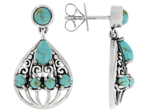 Southwest Style by JTV™ Kingman Turquoise Sterling Silver Hot air Balloon Motif Earrings