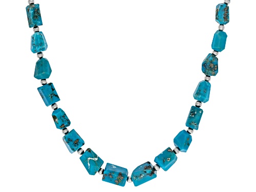 Southwest Style by JTV™ Nugget Beaded Kingman Turquoise Sterling Silver Necklace - Size 18
