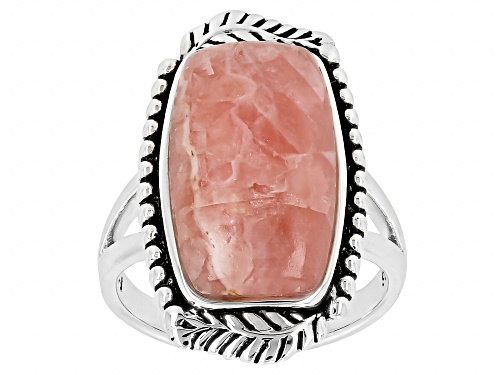 Southwest Style by JTV™ 18x10mm Rhodochrosite Sterling Silver Statement Ring - Size 8
