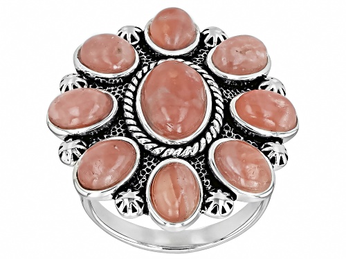 Southwest Style by JTV™ Rhodochrosite Sterling Silver Ring - Size 8