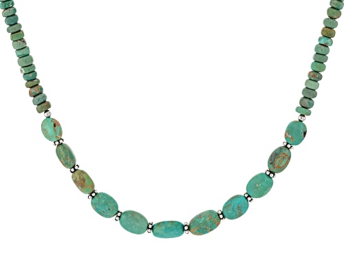 Southwest Style by JTV™ Green Turquoise Sterling Silver Beaded Strand Necklace - Size 18