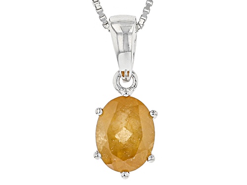 2.00ct Oval Imperial Hessonite™ Sterling Silver Solitaire Pendant And Chain   Web Only