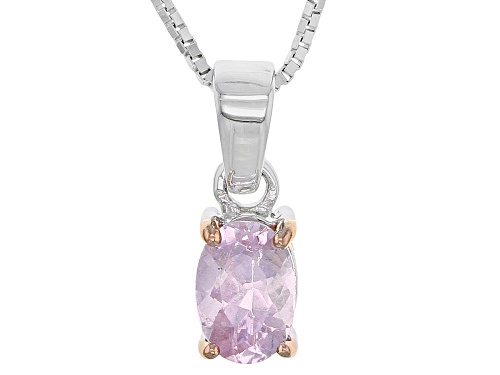 .85CT OVAL BRAZILIAN PINK TOPAZ RHODIUM OVER SILVER PENDANT WITH CHAIN..WEB ONLY
