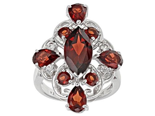 Photo of 3.83ctw Vermelho Garnet™ With 0.19ctw Round White Zircon Sterling Silver Ring - Size 9