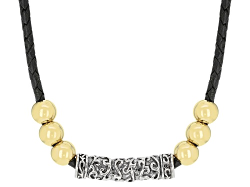Photo of Southwest Style By JTV™ Mens Rhodium And 18k Gold Over Silver Necklace With 20" Leather Cord - Size 20