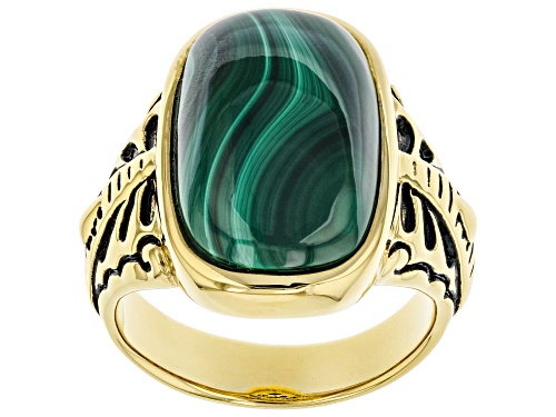 Photo of Southwest Style By JTV™ Mens Malachite 18k Yellow Gold Over Sterling Silver Ring - Size 11