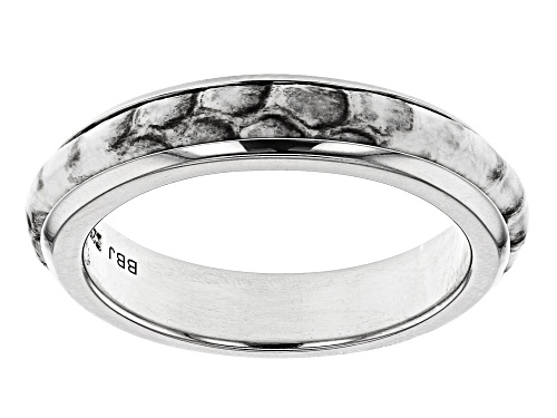 Southwest Style By JTV™  Mens Rhodium Over Silver And Leather Band Ring - Size 11