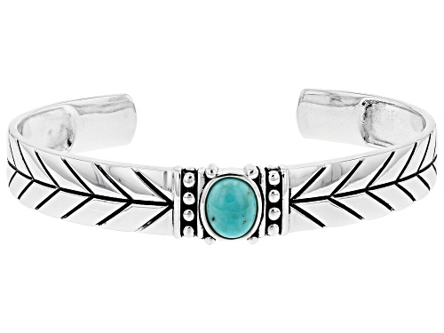 Photo of Southwest Style By JTV™ Mens 10x8mm Oval Turquoise Sterling Silver Cuff Bracelet - Size 8